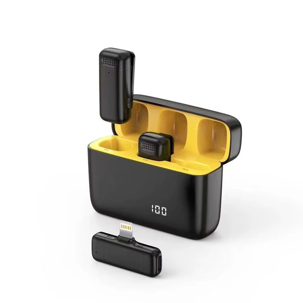 2In1 K30 Wireless Lavalier Microphone for Iphone Android Phone Camera Audio Video 2 Clip-On Microphones for Youtube Tiktok Live