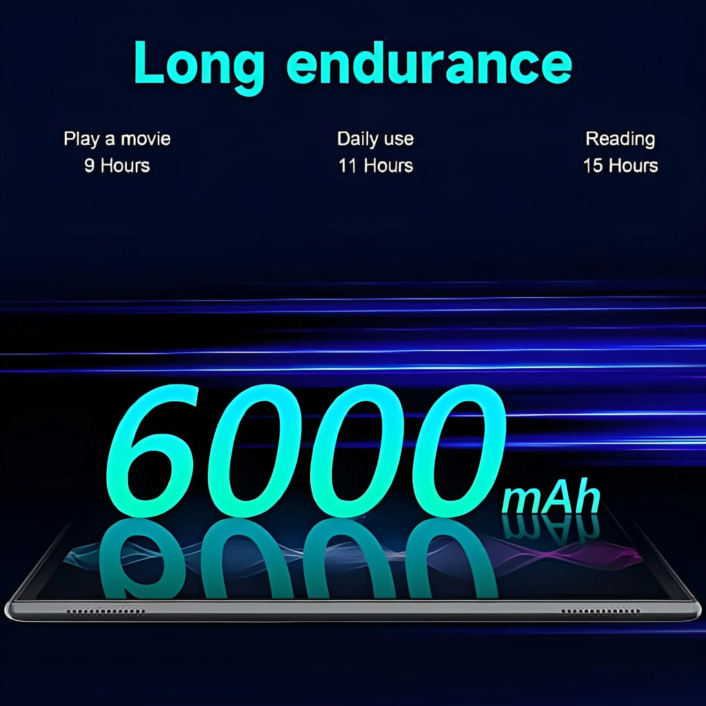 10 Inch Tablet, Google Android 14 Tablet, Quad-Core Processor Tableta Computer with 32GB ROM 6GB RAM 8MP Camera Wifi BT 10.1 in HD Display, 6000Mah Long Battery Life Tablet.