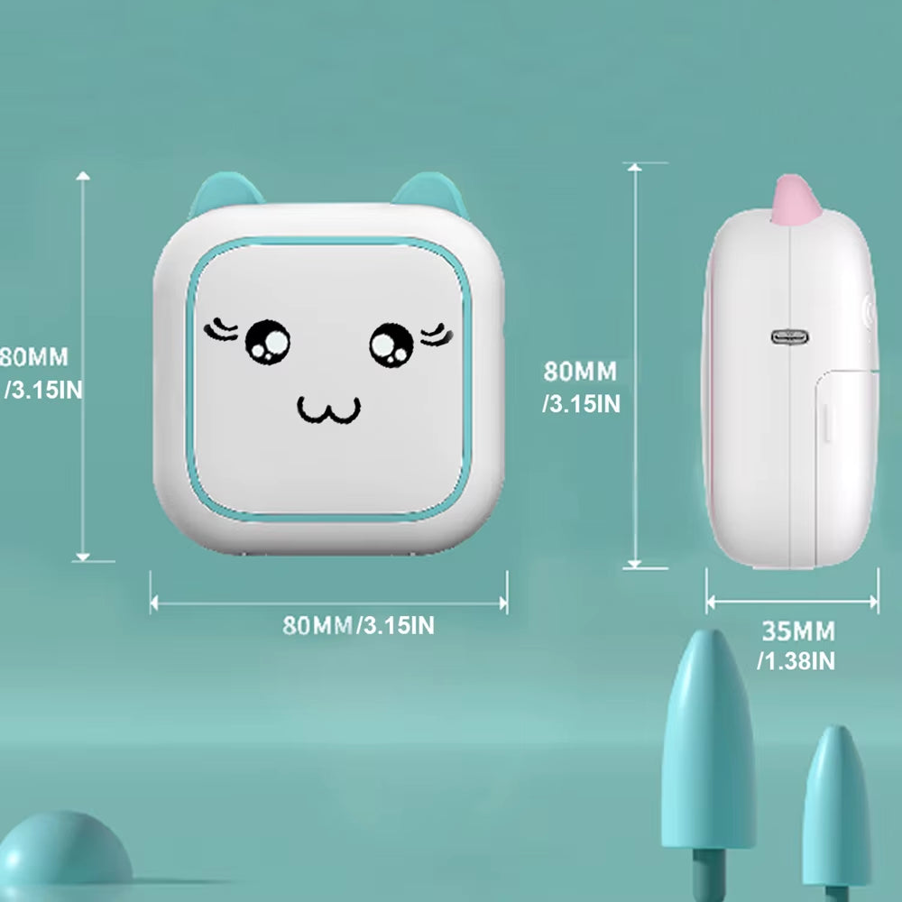 Mini Printer Thermal Adhesive Labels Printer Sticker Bluetooth Mini Pocket Label Notes Printer for Home and Office Android IOS .