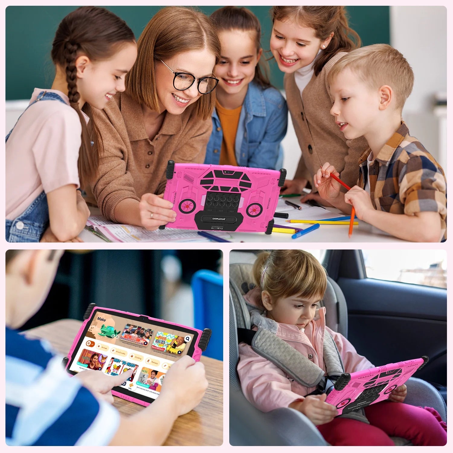 2025 Android 13 Tablet,10" Android Kids Tablet 4GB+64GB, Kid-Proof Case with Kickstand, Quad-Core 1.6