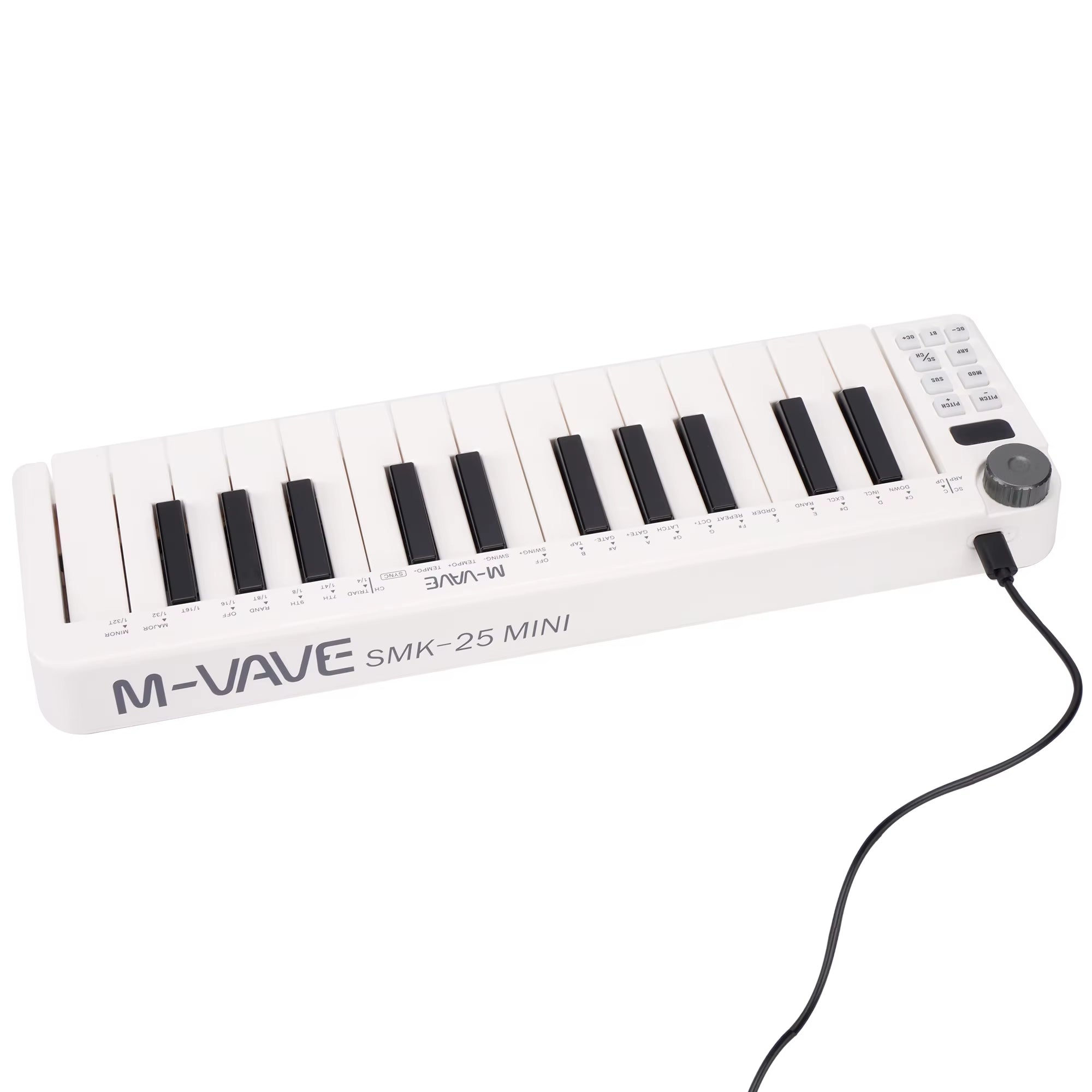Smk-25Mini MIDI Keyboard Rechargeable 25-Key MIDI Control Keyboard Instrument Mini Portable USB Keyboard MIDI Controller