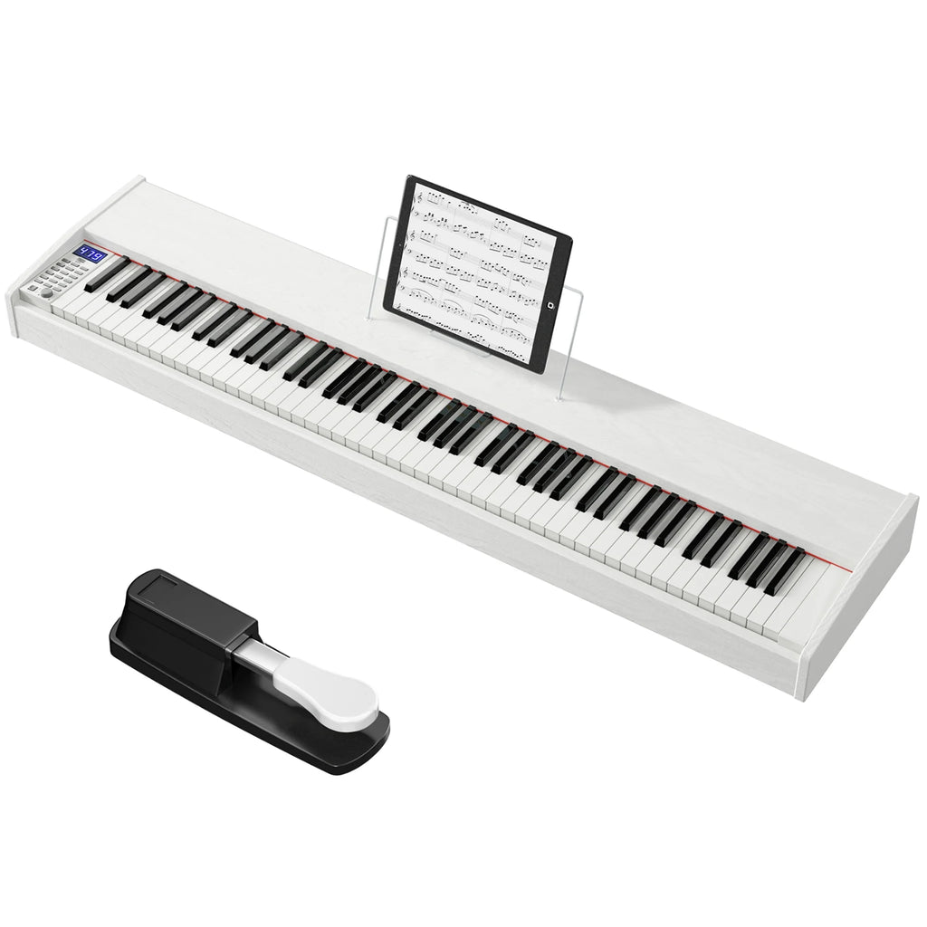 Sonart 88-Key Full Size Digital Piano Weighted Keyboard W/ Sustain Pedal White