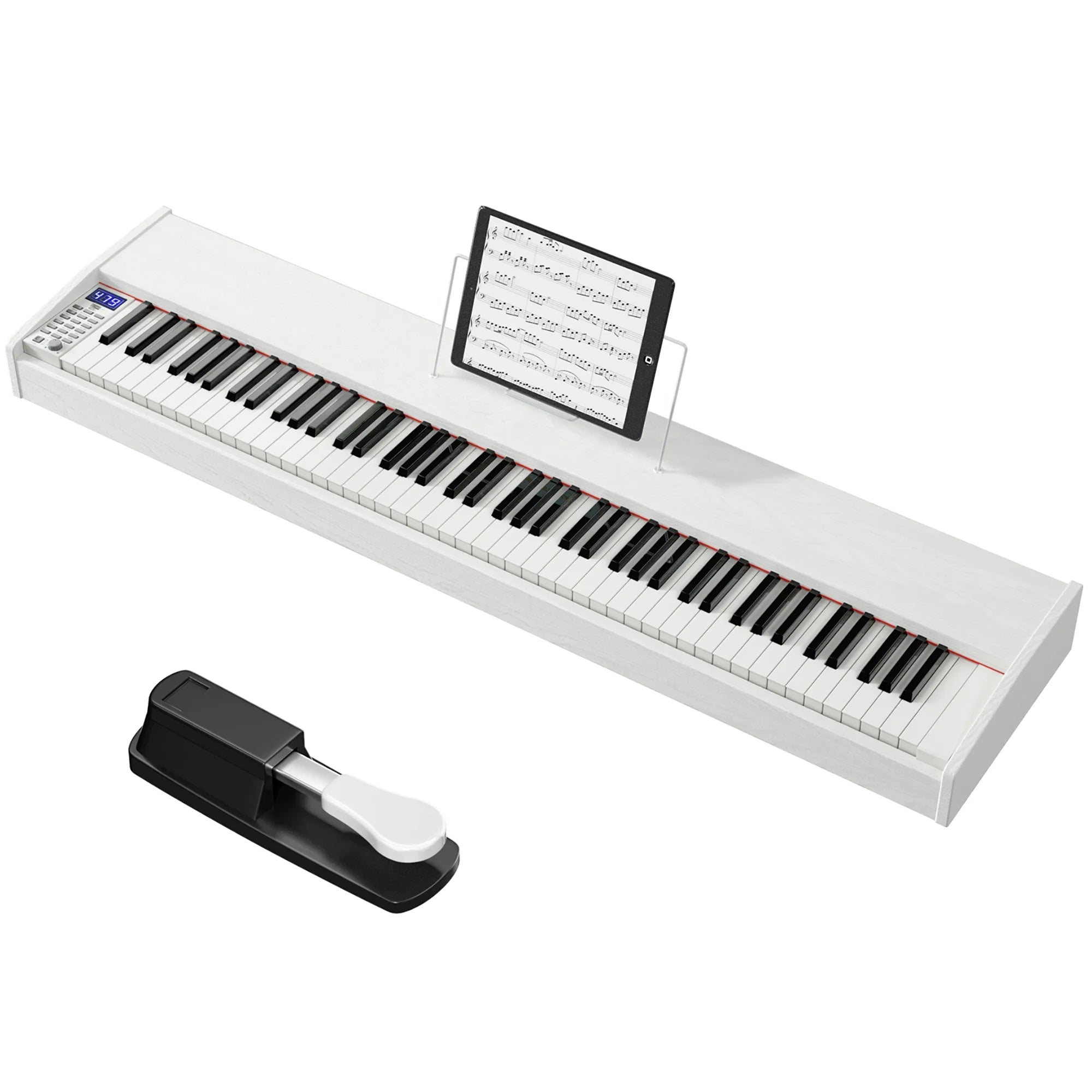 Sonart 88-Key Full Size Digital Piano Weighted Keyboard W/ Sustain Pedal White