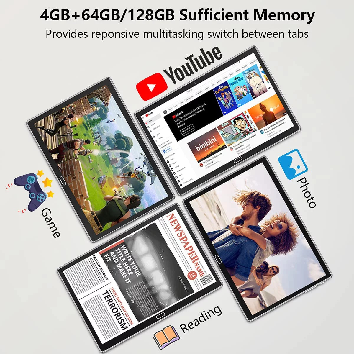 Android 13 Tablet 10 Inch Tablet with Keyboard Wireless Mouse Stylus,4G Phone Tablet