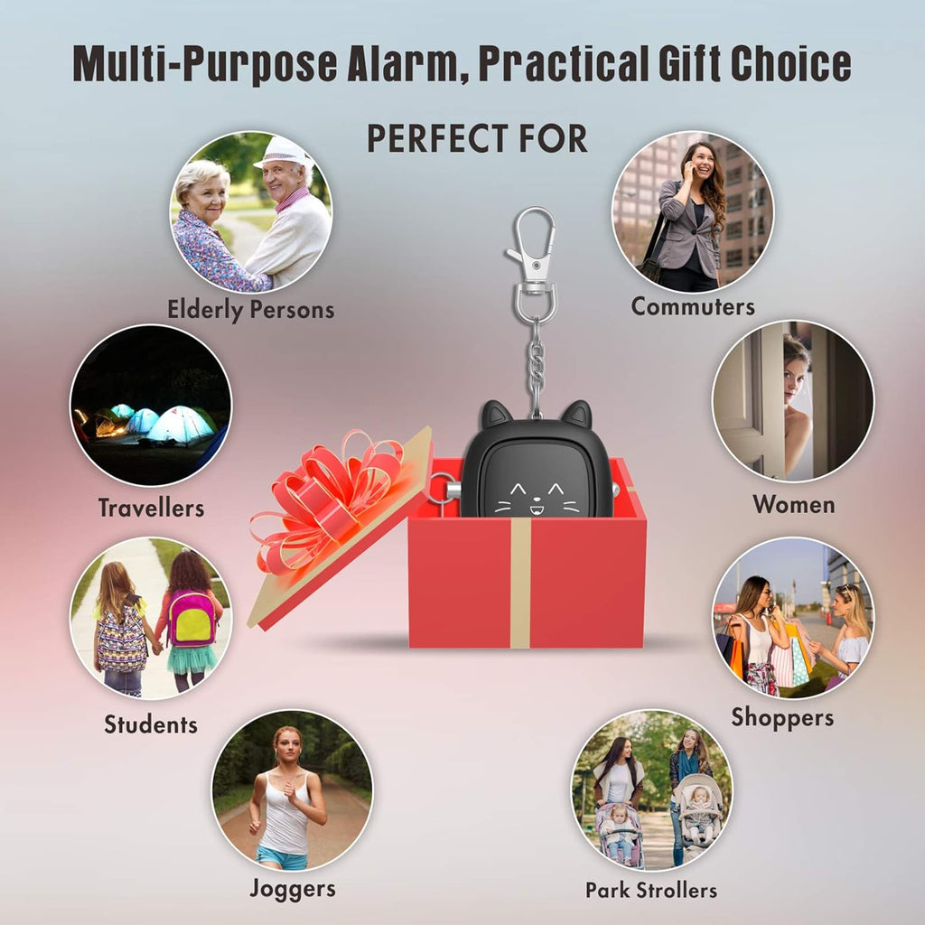 Safe Sound Personal Alarm,  3 Pack 130 Db Loud Siren Song Emergency Self-Defense Security Alarm Keychain with LED Light, Personal Sound Safety Siren for Women, Men, Children, Elderly