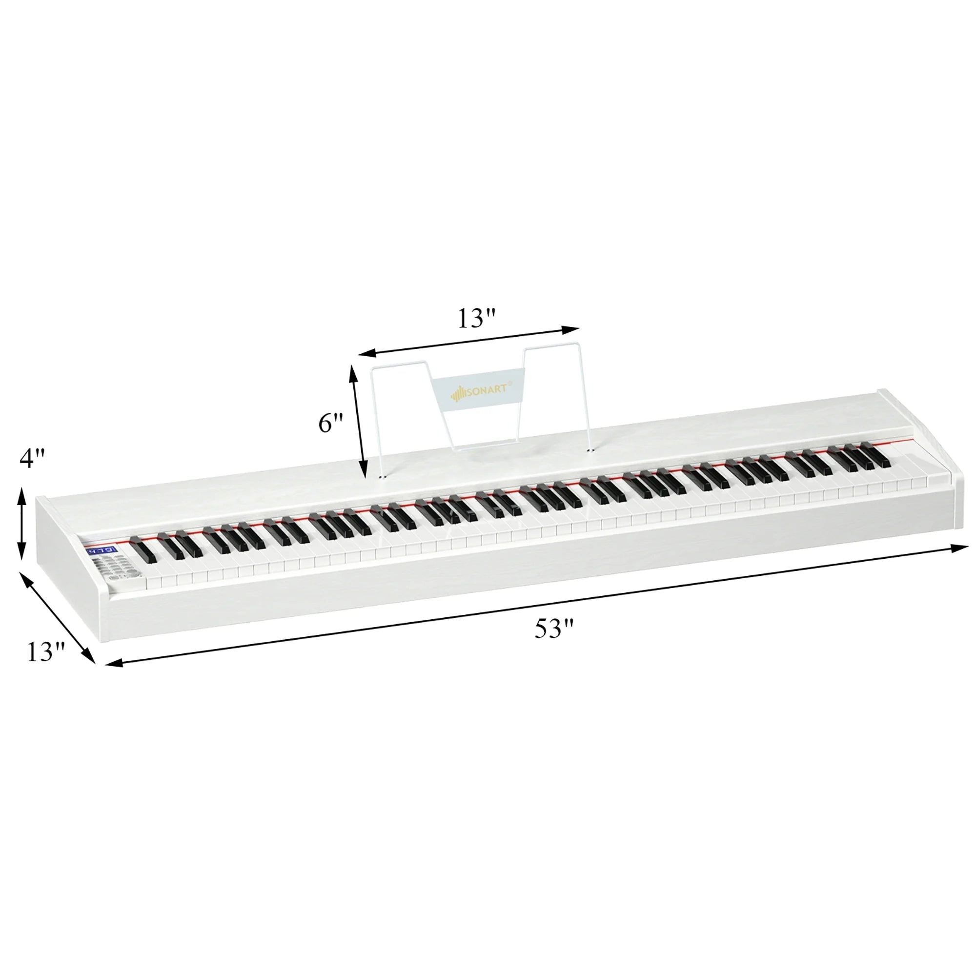 Sonart 88-Key Full Size Digital Piano Weighted Keyboard W/ Sustain Pedal White