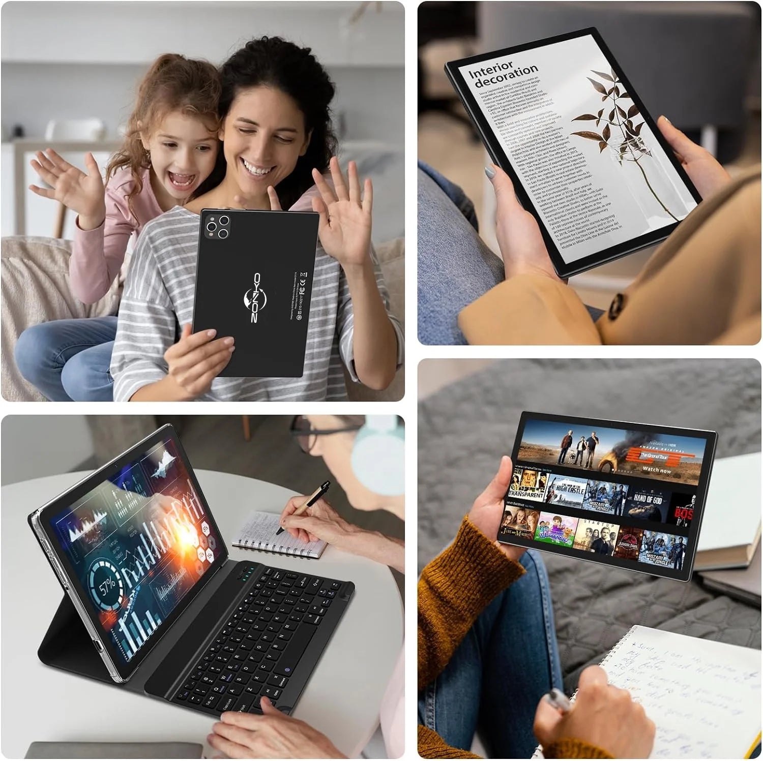 Tablet Android 14 Tablet,10 Inch Android Tablet with Keyboard,5G Wifi Tablet,128Gb ROM+16GB RAM (8+8Virtual) +1TB TF Expand,Octa-Core Processor,13Mp+8Mp Camera,Bluetooth,Gps,Fhd Display,2 in 1 Tablet