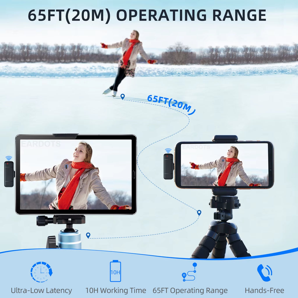 2In1 K30 Wireless Lavalier Microphone for Iphone Android Phone Camera Audio Video 2 Clip-On Microphones for Youtube Tiktok Live