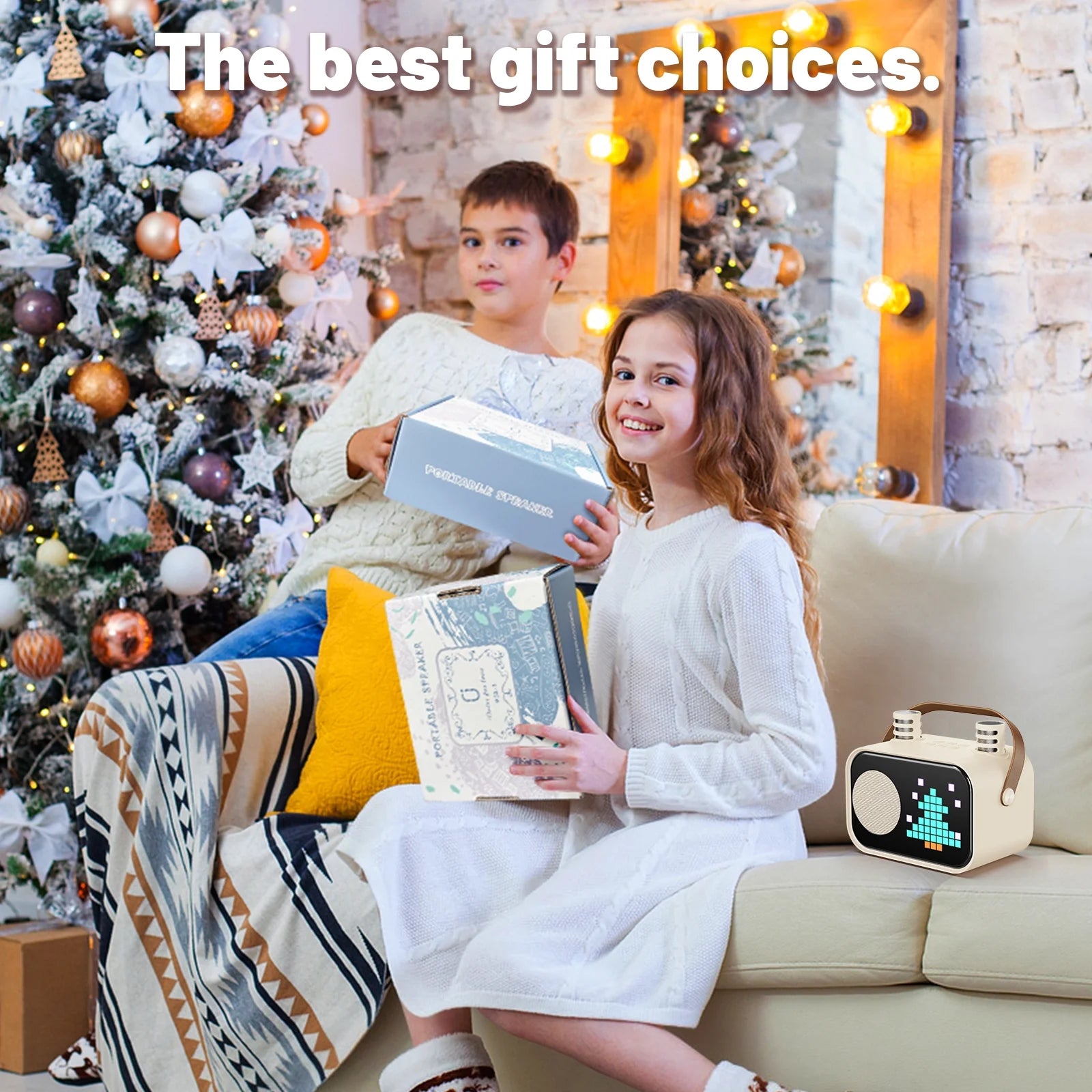 Karaoke Machine for Kids, Bluetooth Speaker with Microphone, Kids Karaoke Machine, 15 Animation Modes