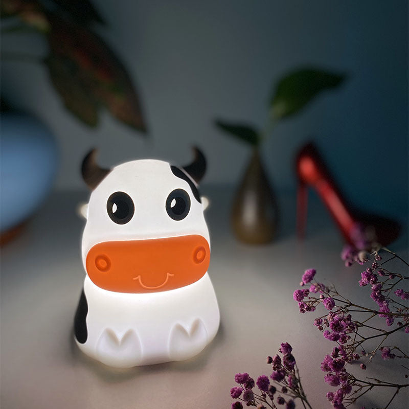 Creative COW Silicone Colorful Bluetooth Speaker Small Night Lamp