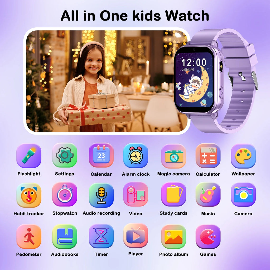 Smart Watch for Kids Toys Smartwatches for Boys and Girls with 22 Games HD Camera Video Music Player Pedometer Study Cards Audiostory Habit Tracking Gift for 4-14 Ys