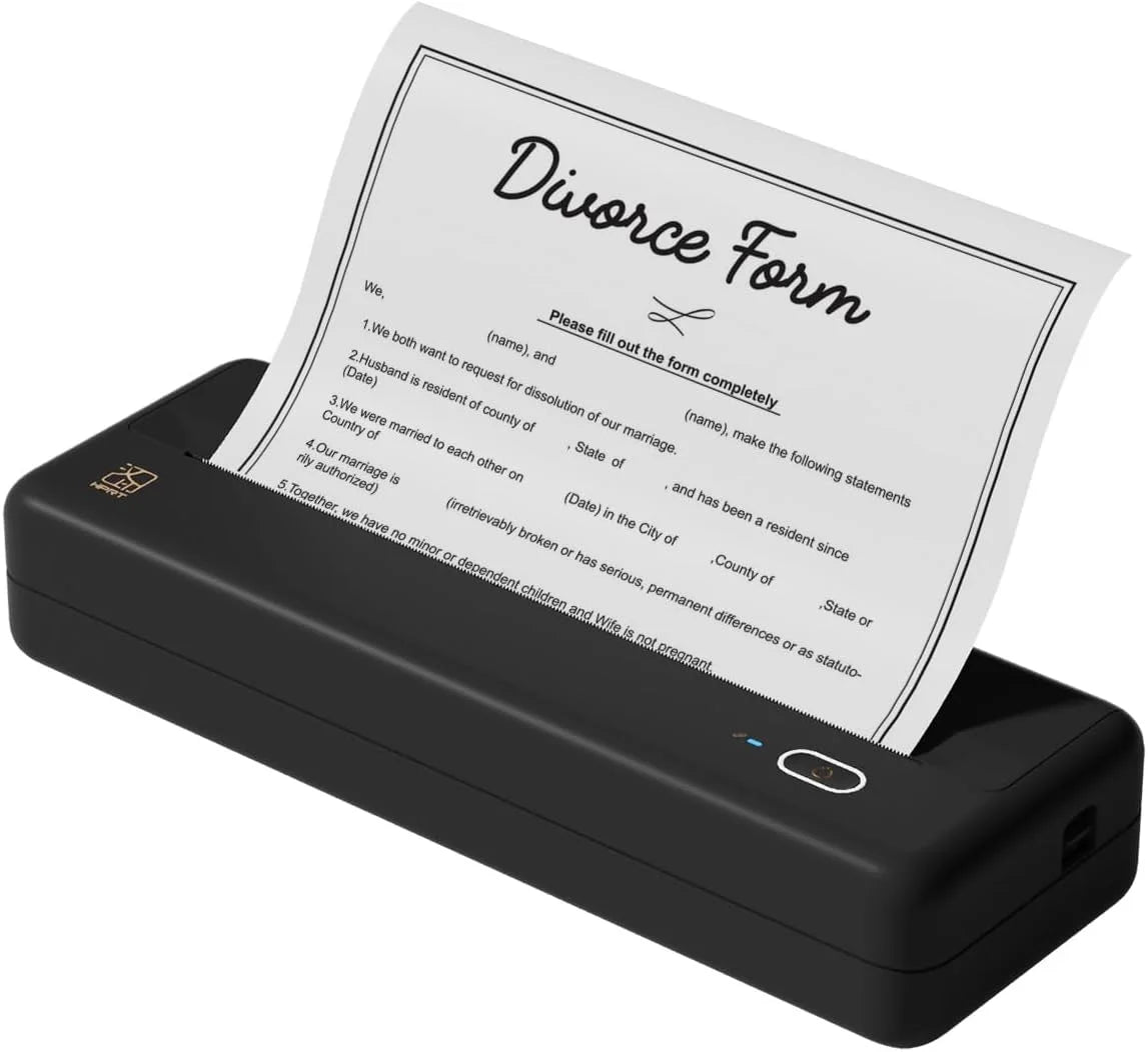 HPRT MT810 Portable Printer, A4 Wireless Bluetooth Travel Printer, Thermal Printer Support 8" & 4" Thermal Roll Paper Suitable for Home Vehincles Office Business