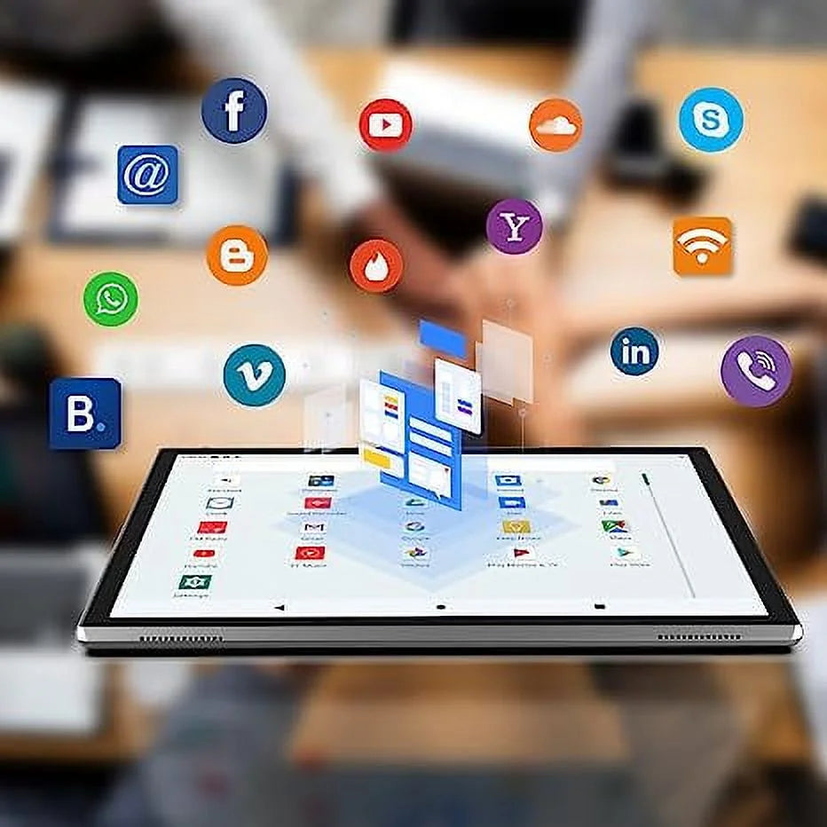 10 Inch Tablet, Google Android 14 Tablet, Quad-Core Processor Tableta Computer with 32GB ROM 6GB RAM 8MP Camera Wifi BT 10.1 in HD Display, 6000Mah Long Battery Life Tablet.