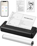 HPRT MT810 Portable Printer, A4 Wireless Bluetooth Travel Printer, Thermal Printer Support 8" & 4" Thermal Roll Paper Suitable for Home Vehincles Office Business
