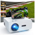 1080P Mini Projector with 5G Wifi and Bluetooth, 240 ANSI, Support 4K, Compatible with Soundbar, 100" Screen Included