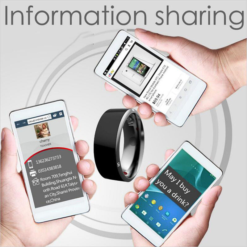 Smart Ring Wearable Device Multifunctional Black High-Tech