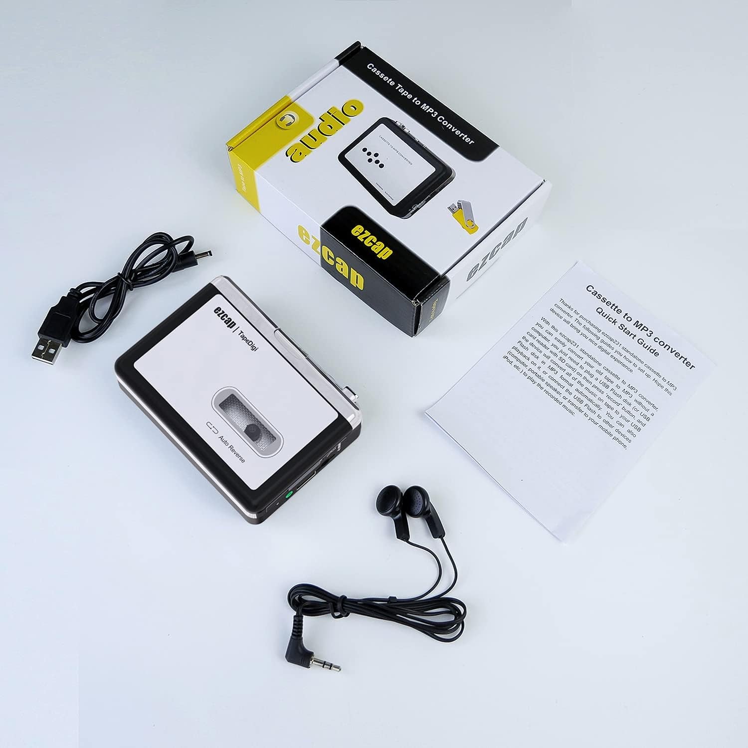 Cassette to MP3 Converter, Digital Cassette Player Converts Tape to MP3 into USB Flash Drive, No PC Required No Bluetooth