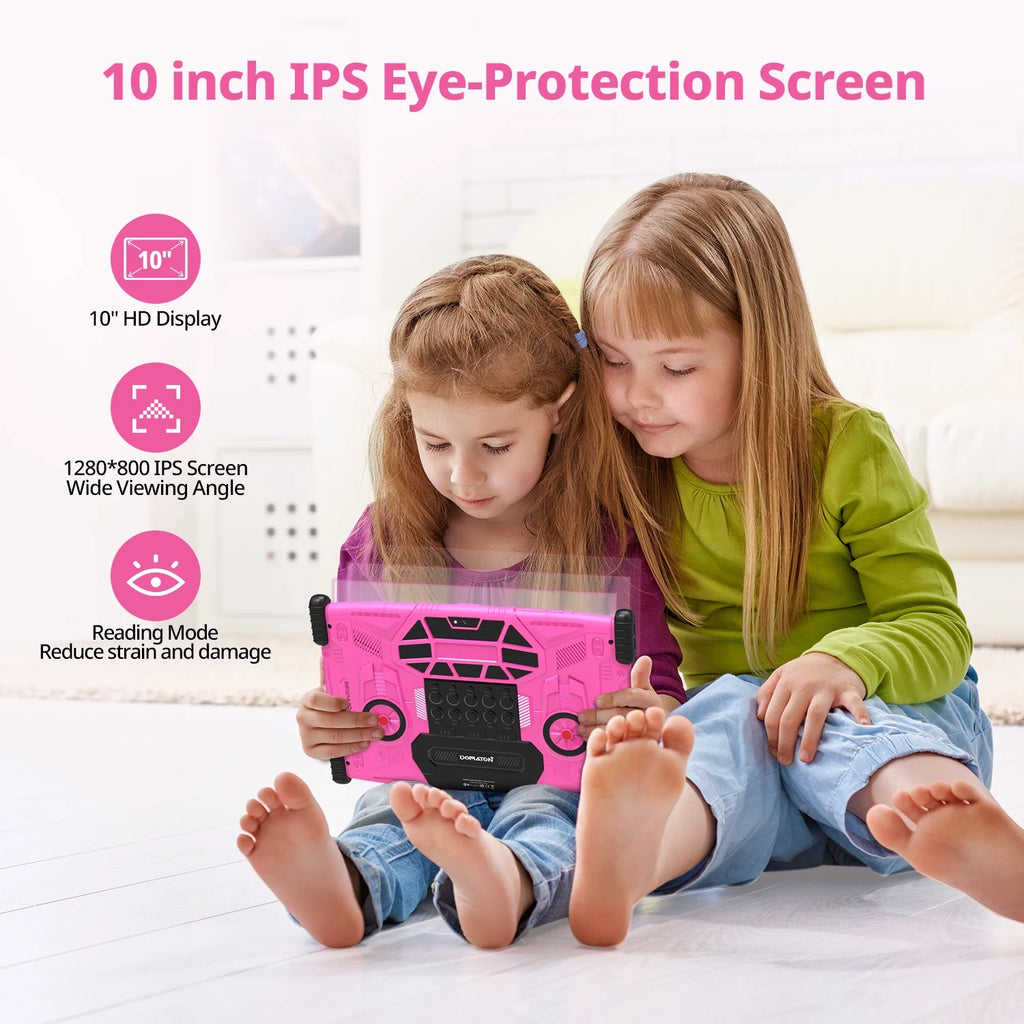 2025 Android 13 Tablet,10" Android Kids Tablet 4GB+64GB, Kid-Proof Case with Kickstand, Quad-Core 1.6